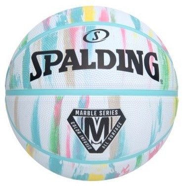 Spalding, Marble Series White Pastel Outdoor Basketball - Size 6