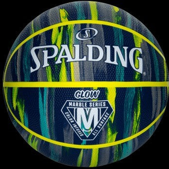 Spalding, Marble Series Glow In The Dark Navy/Aqua Green Outdoor Basketball - Size 7