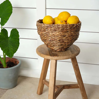 Karaca Home Lora Boho Style Wicker Round Basket 30 cm, 300.21.02.0120