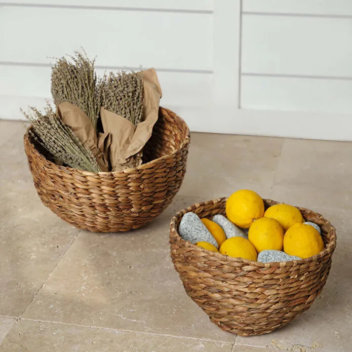 Karaca Home Lora Boho Style Wicker Round Basket 30 cm, 300.21.02.0120