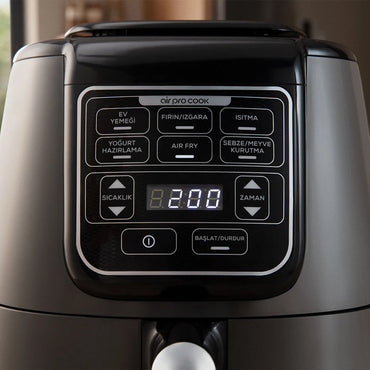 Karaca Air Pro Cook XL 4L 2-in-1 Talking Airfryer - Black Chrome, 153.03.08.3590