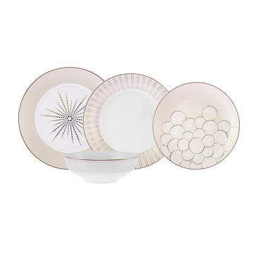 Karaca Antares Porcelain 24-Piece Dinner Set for 6 People, 153.09.01.0583