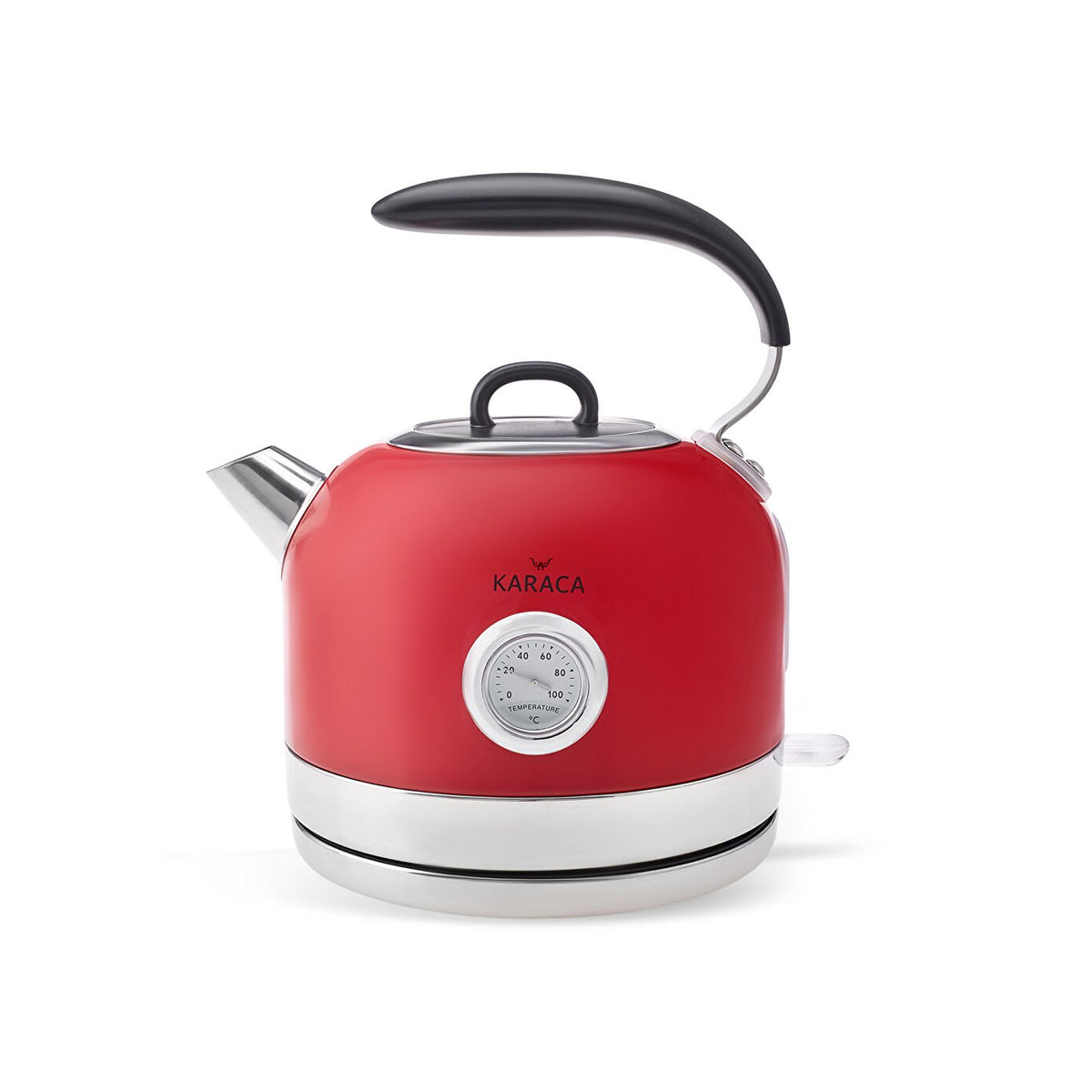 Karaca Retro Red Kettle 1.7 L, Quick Boil with LED Indicator, 153.03.06.2559