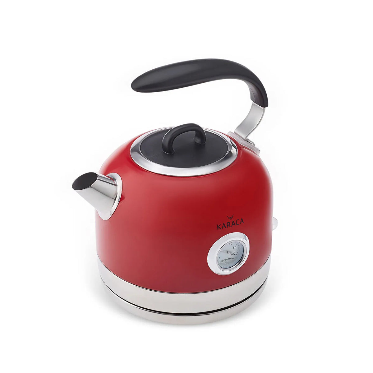 Karaca Retro Red Kettle 1.7 L, Quick Boil with LED Indicator, 153.03.06.2559