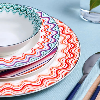 Karaca Bailando 24-Piece Porcelain Dinner Set for 6 People, 153.03.06.8273