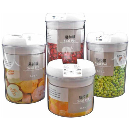Cool Gift, 4 Pcs Set, Easy Lock Food Storage Round Shape
