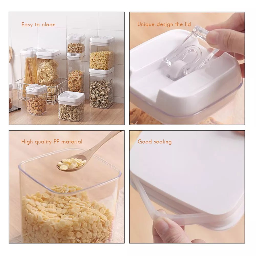Cool Gift, 4 Pcs Set, Easy Lock Food Storage Round Shape