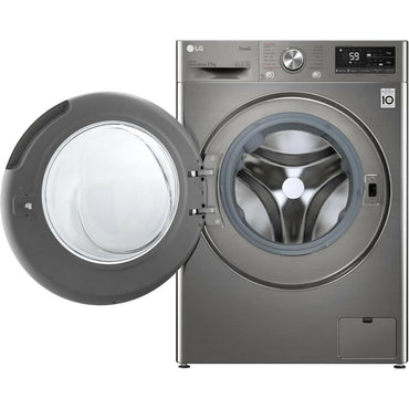 LG Washer 11KG - 1400RPM Vivace - AI DD [Silver - Black Glass Door] , WR5011PSG