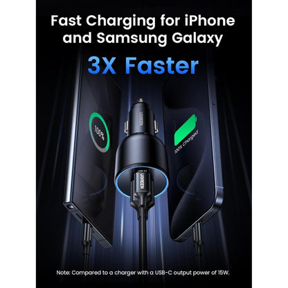Ugreen, 3 Ports Car Charger Adapter (2*Usb-C + 1*Usb-A ) Super Fast Car Charger For Tablet, Ipads, Macbook & Laptop Ugreen Cd293 - 90413