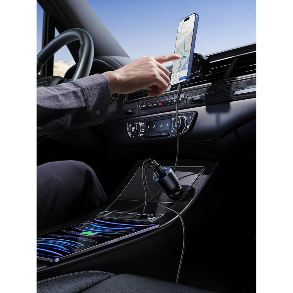 Ugreen, 3 Ports Car Charger Adapter (2*Usb-C + 1*Usb-A ) Super Fast Car Charger For Tablet, Ipads, Macbook & Laptop Ugreen Cd293 - 90413