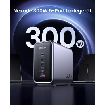 Ugreen, Nexode 300W Gan Tech 5 Ports Charger For Phone, Macbook & Laptop Ugreen Cd333 - 90903B