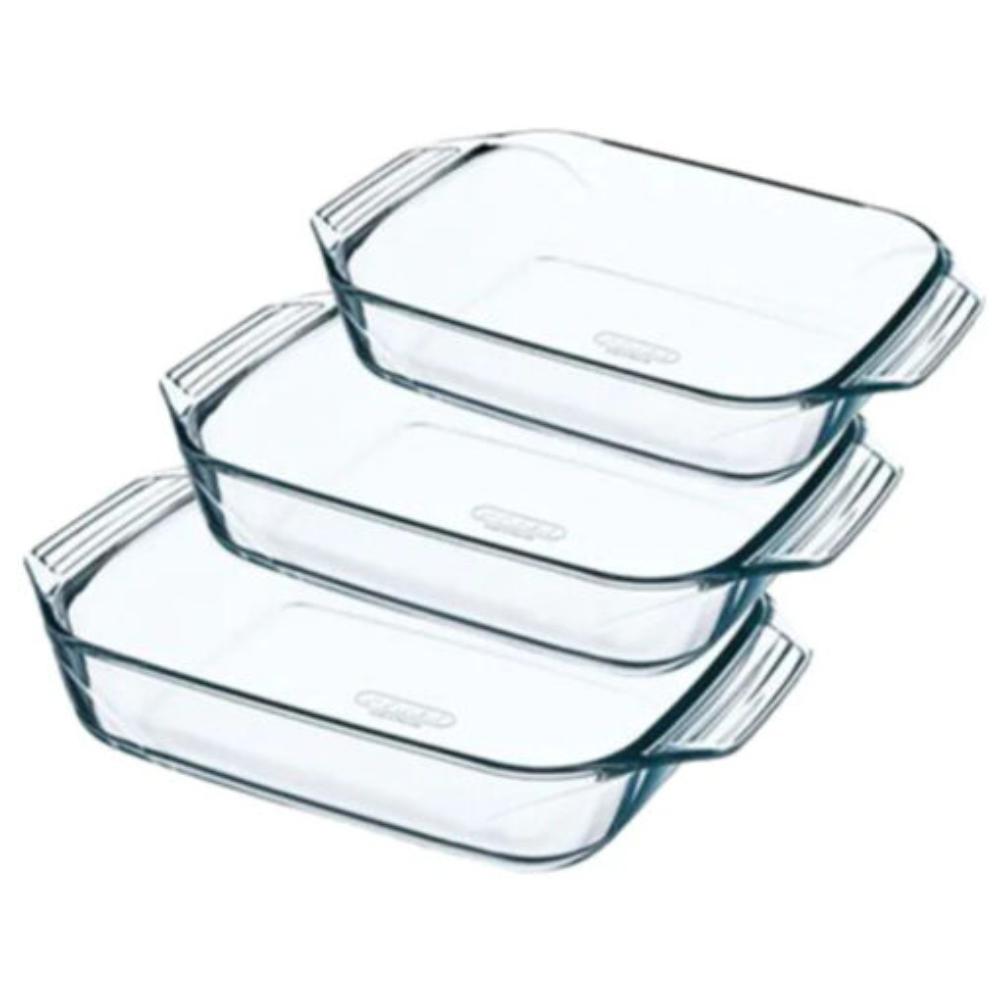 Pyrex Rectangular Roaster Set Of 3, PYR-913S601