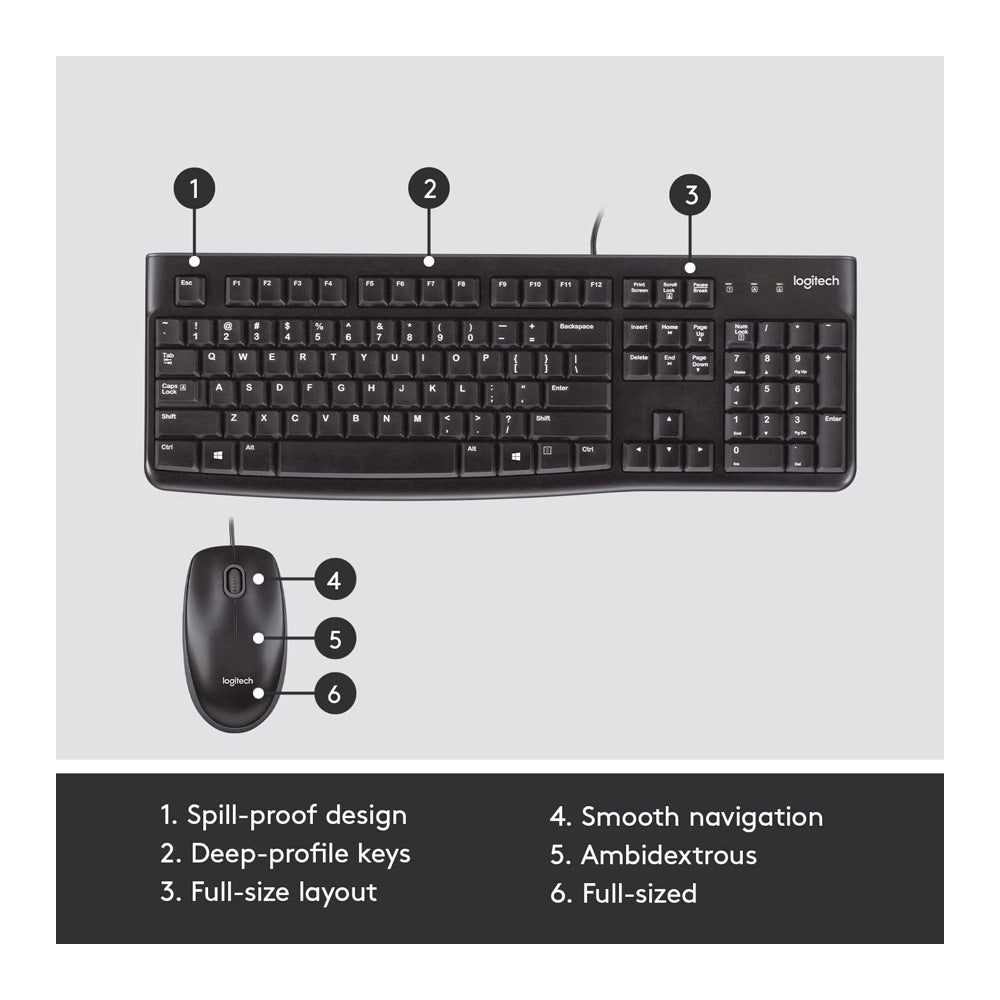 Logitech, Wired Combo Mk120 En/Ar
