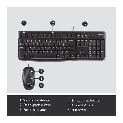 Logitech, Wired Combo Mk120 En/Ar