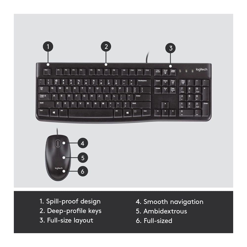 Logitech, Wired Combo Mk120 En/Ar