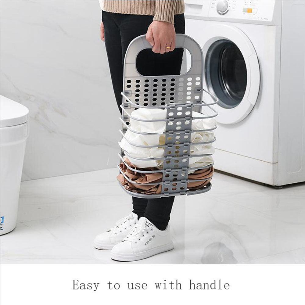 Cool Gift, Foldable Wall Mounted Laundry Basket - White