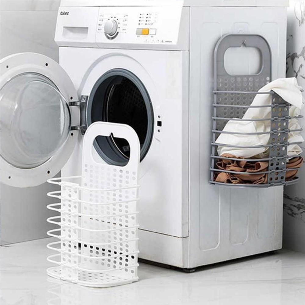 Cool Gift, Foldable Wall Mounted Laundry Basket - White
