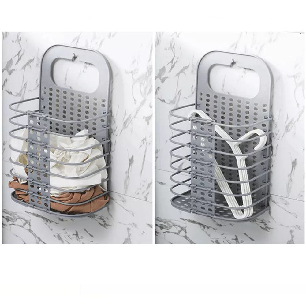 Cool Gift, Foldable Wall Mounted Laundry Basket - White