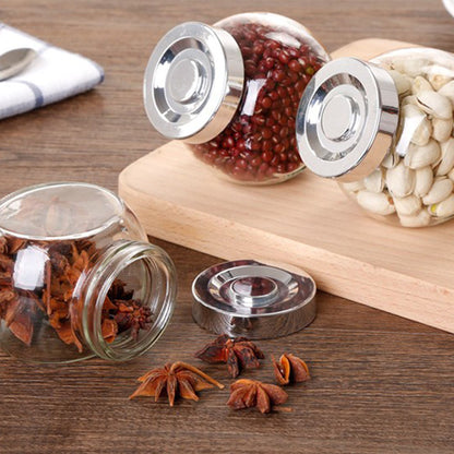 Cool Gift, Glass Jar With Silver Lid Set, Available in Different Sizes