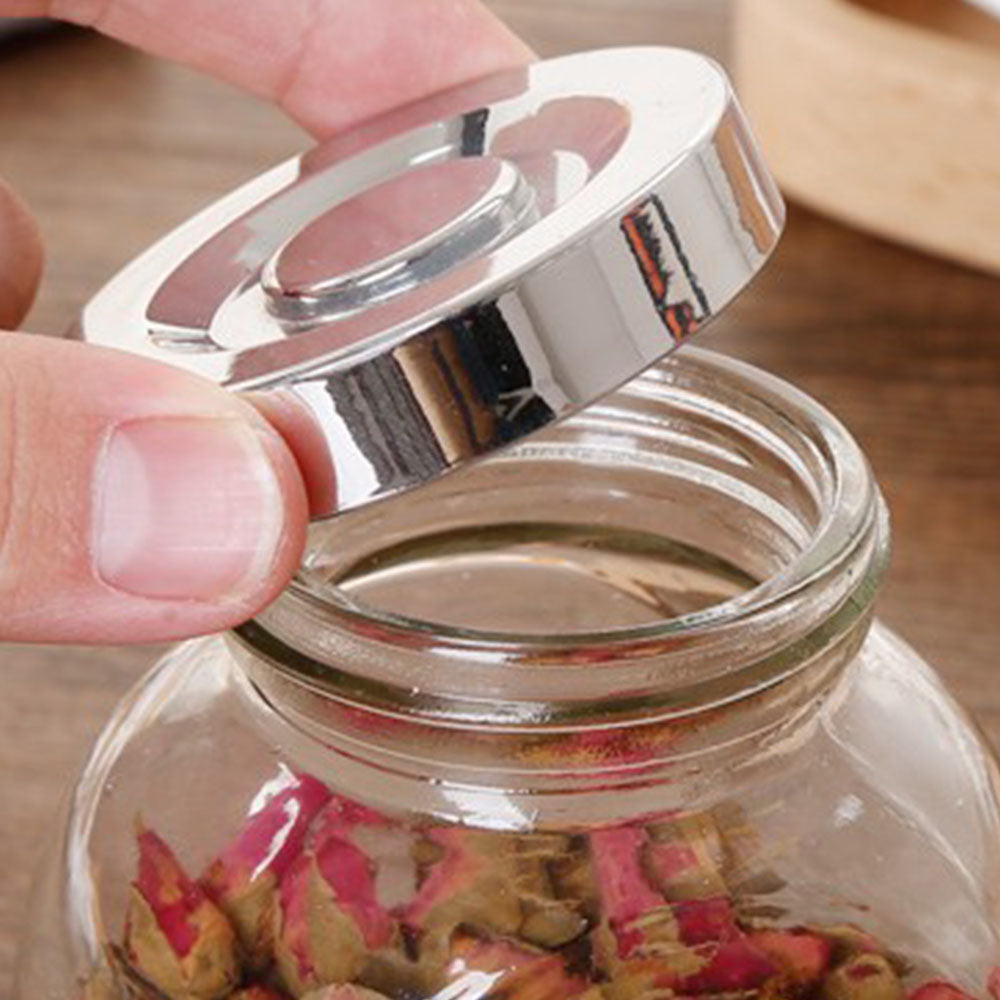 Cool Gift, Glass Jar With Silver Lid Set, Available in Different Sizes