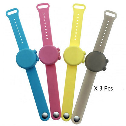 Cool Gift, Wristband Hand Sanitizer 3 Pcs Mixed Colors #02
