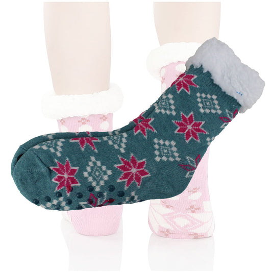 Cool Gift, Womens Slipper Socks Winter Warm Fleece, Available in Different Colors
