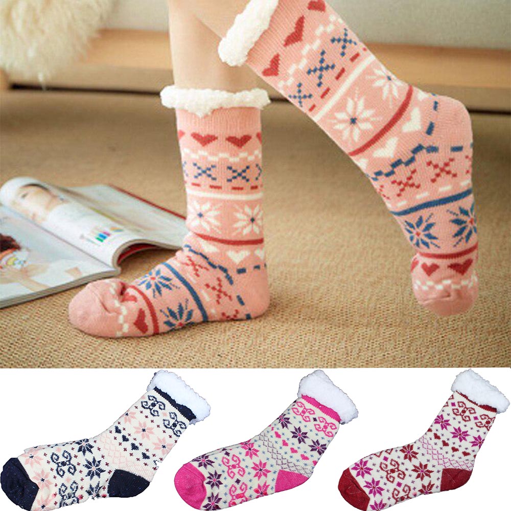 Cool Gift, Womens Slipper Socks Winter Warm Fleece, Available in Different Colors