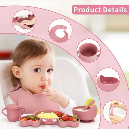 Babysilicone Tableware Set, Available in Different Colors