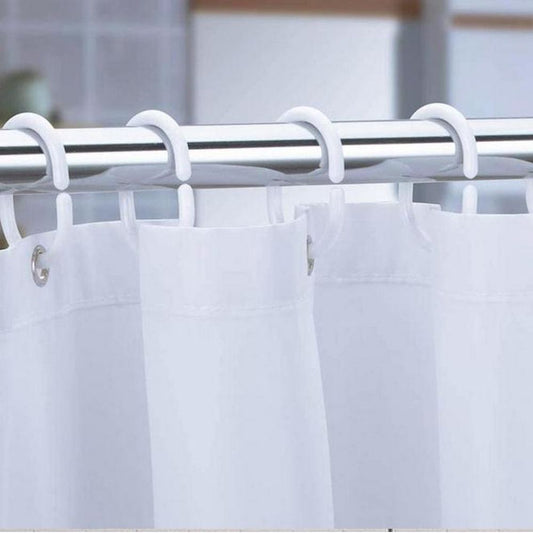 Sanitary, 12 Pcs/Set Flexible Plastic Shower Curtain Rings, Available in Different Colors