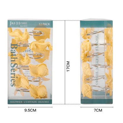Sanitary, 12 Pieces Shower Curtain Hooks Rings, Available in Different Colors