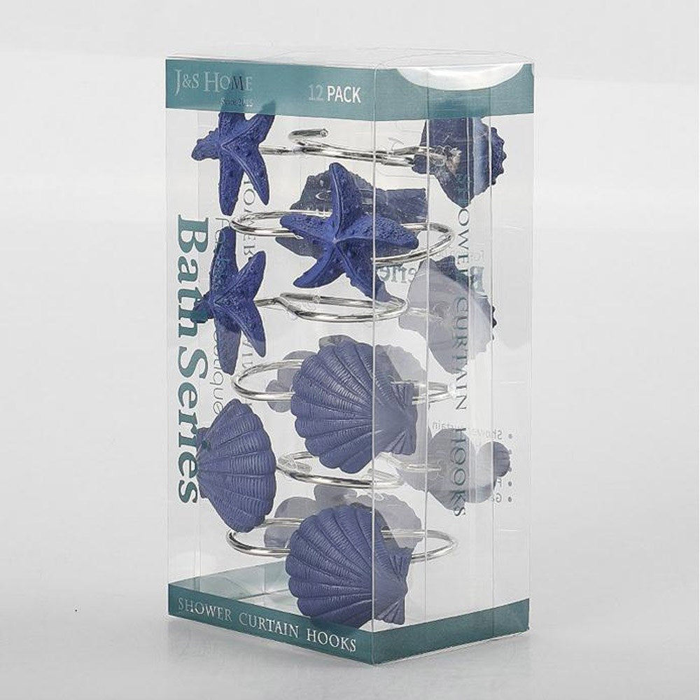 Sanitary, 12 Pieces Shower Curtain Hooks Rings, Available in Different Colors