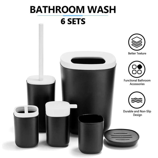 Sanitary, Bathroom Accessory Set 6 Pieces, Available in Different Colors