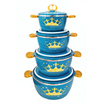 Cool Gift, Set of 4 Round Thermal Insulating Pots for Food Storage, Available in Different Colors
