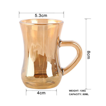 Cool Gift, 6 Pcs Gold Turkish Tea Glasses Set