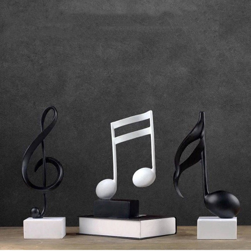 Cool Gift, Music Note Figurine Statue 3 Pcs Set