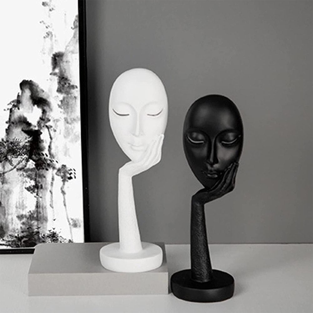 Cool Gift, Lady Face Human Statue For Home, Available in Different Colors