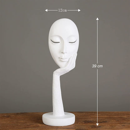 Cool Gift, Lady Face Human Statue For Home, Available in Different Colors