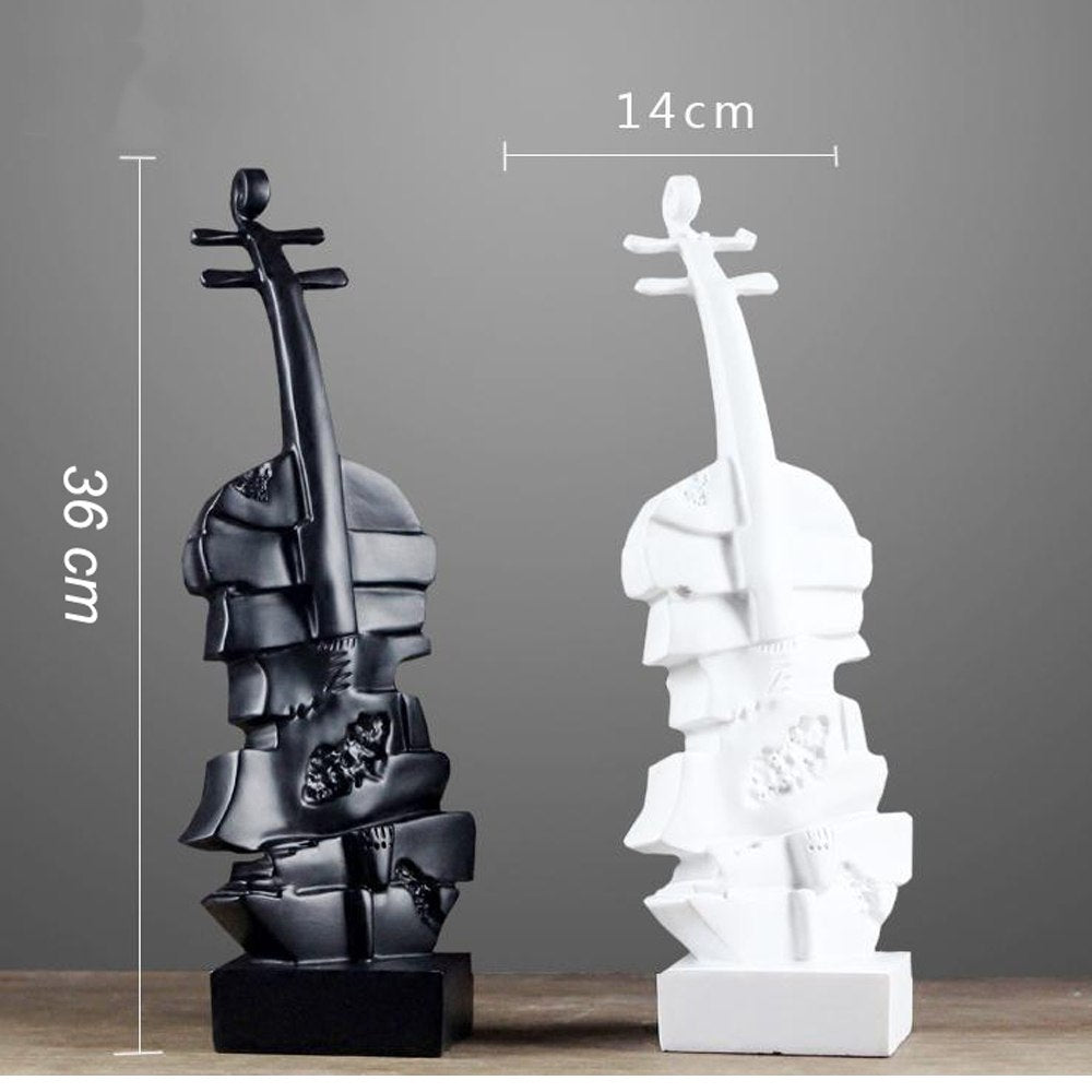 Cool Gift, Creative Violin Ornaments Statues - White