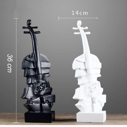 Cool Gift, Creative Violin Ornaments Statues - White