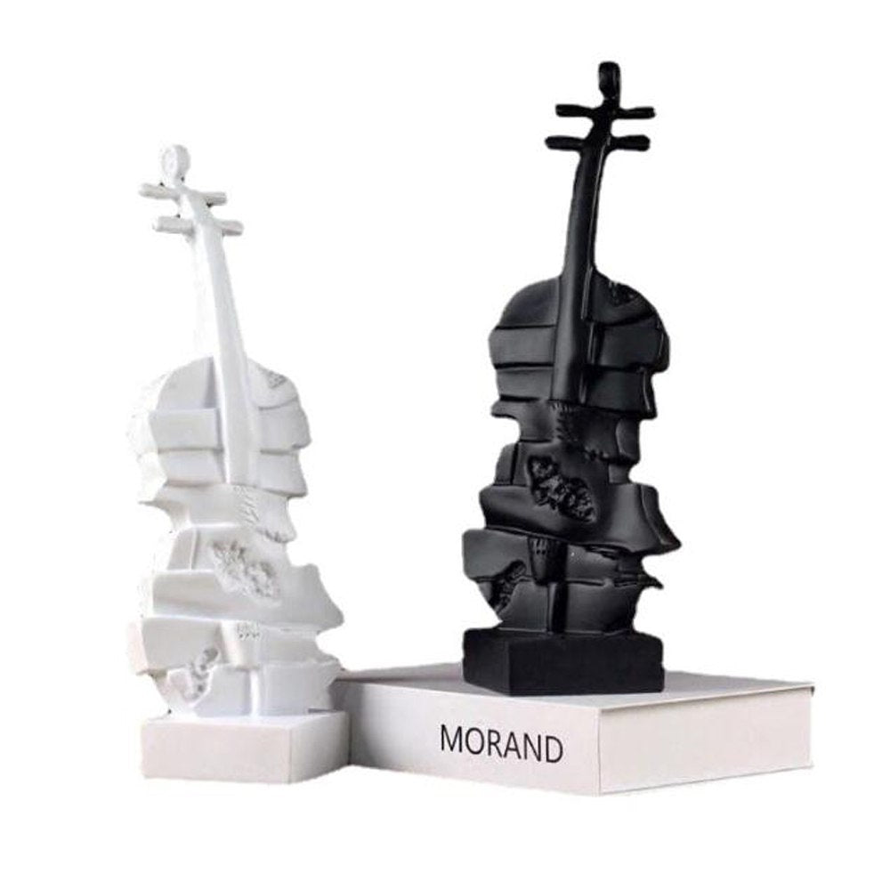 Cool Gift, Creative Violin Ornaments Statues - White