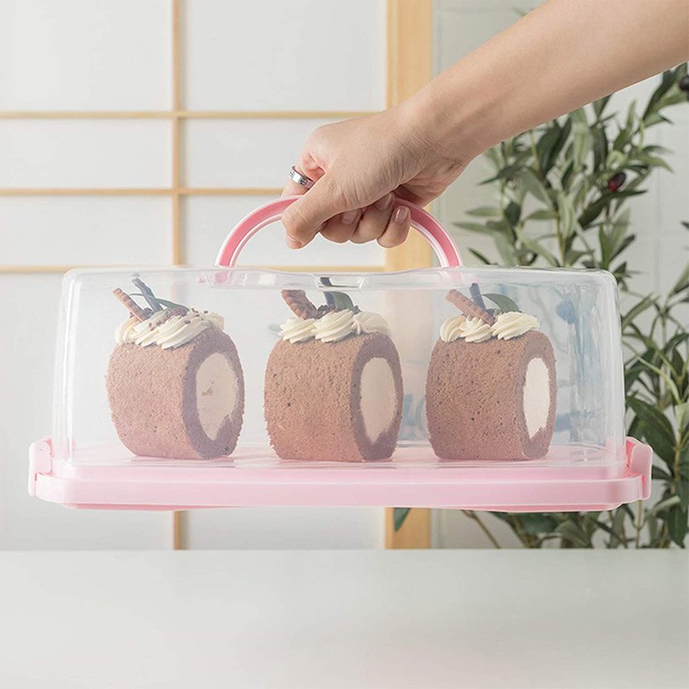 Cool Gift, Plastic Bread Cake Box With Portable Handle