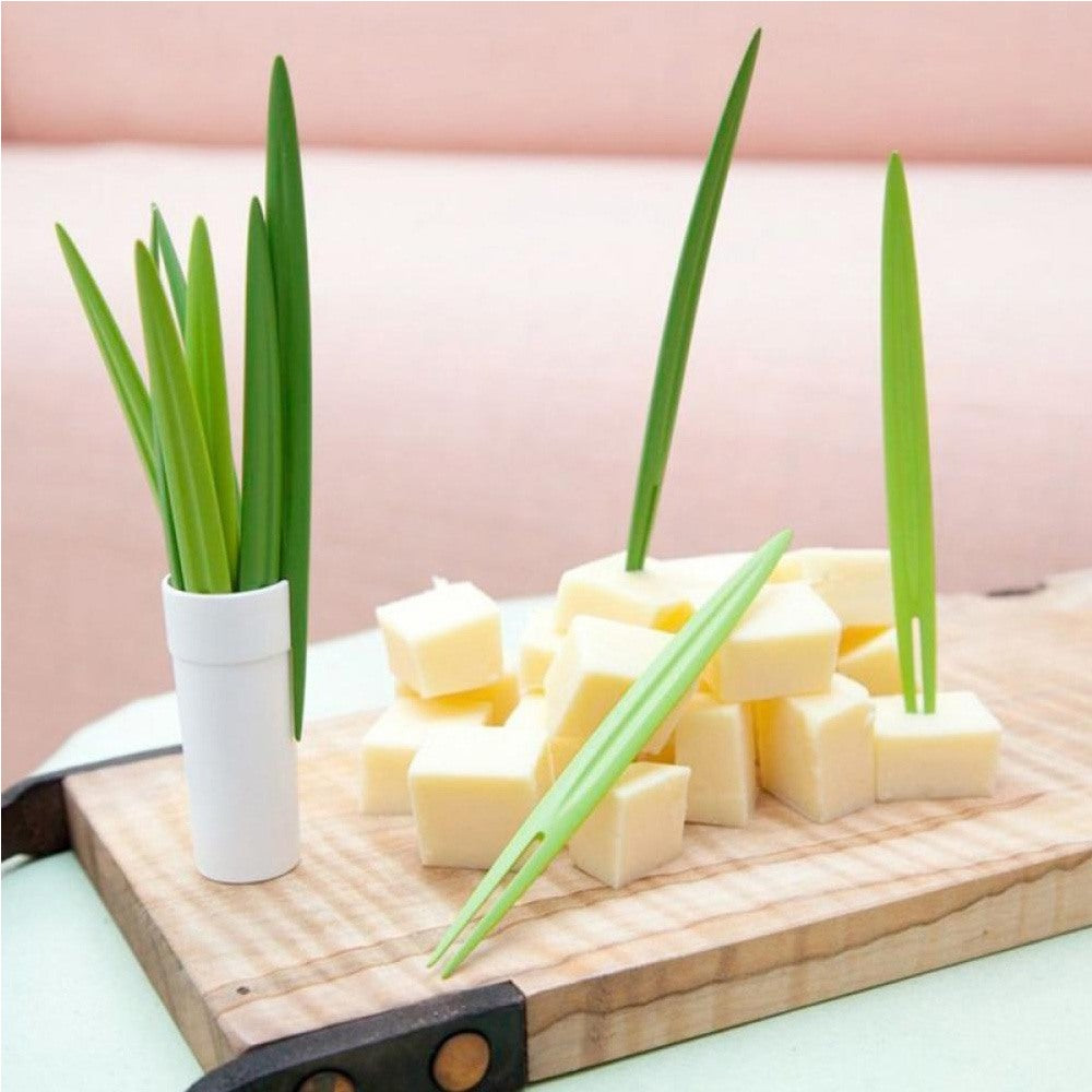 Cool Gift, Fresh Leaf Cocktail Picks Plastic Serving Fork Set