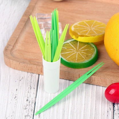 Cool Gift, Fresh Leaf Cocktail Picks Plastic Serving Fork Set