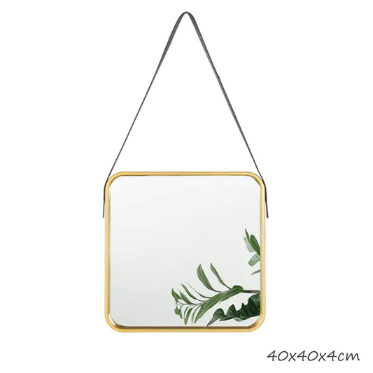 Antique Gold Square Frame Wall Hanging Mirror HB-77-40