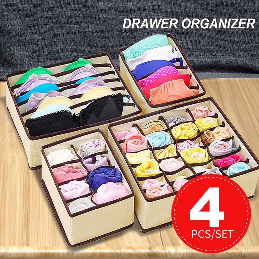 Cool Gift, 4 PCS/SET Foldable Storage Drawer Organizer