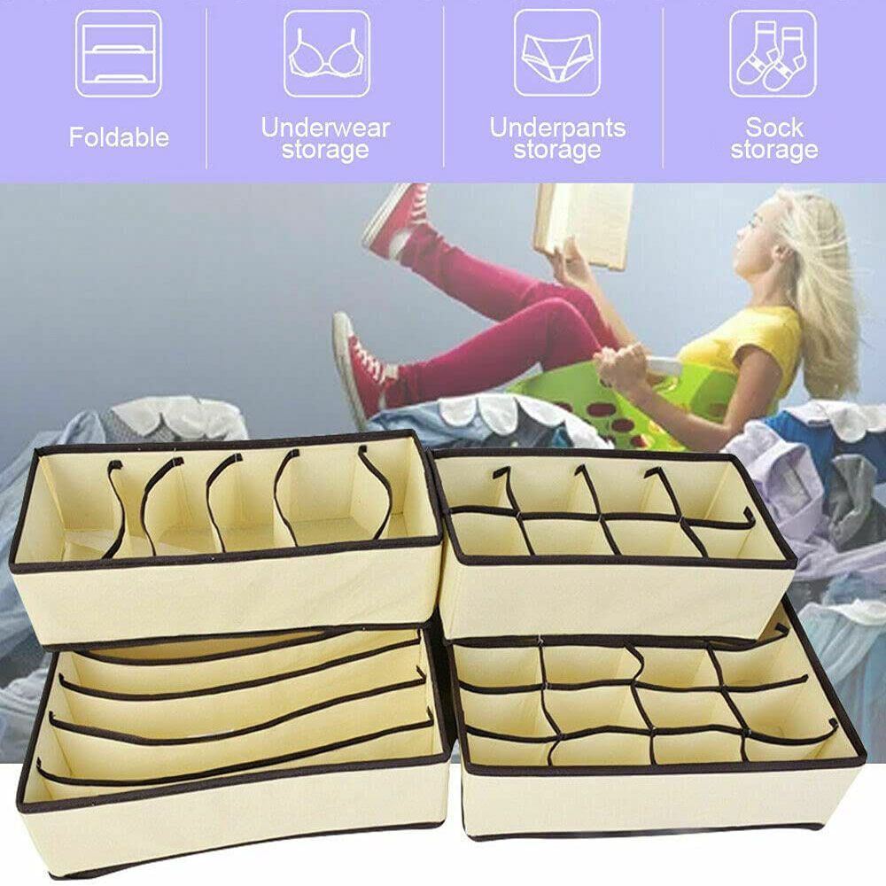 Cool Gift, 4 PCS/SET Foldable Storage Drawer Organizer