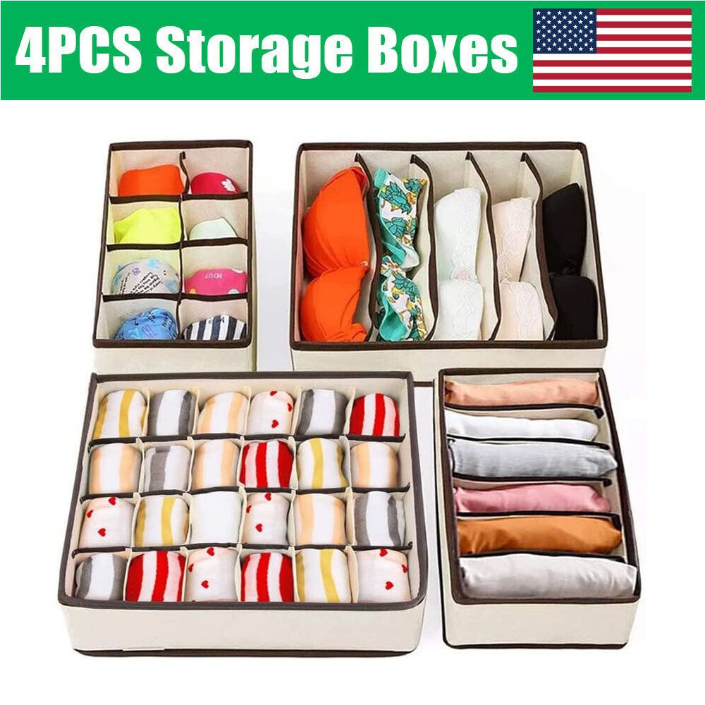 Cool Gift, 4 PCS/SET Foldable Storage Drawer Organizer
