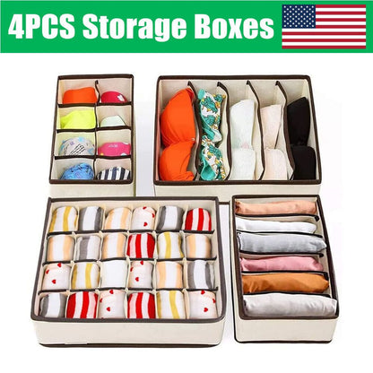 Cool Gift, 4 PCS/SET Foldable Storage Drawer Organizer