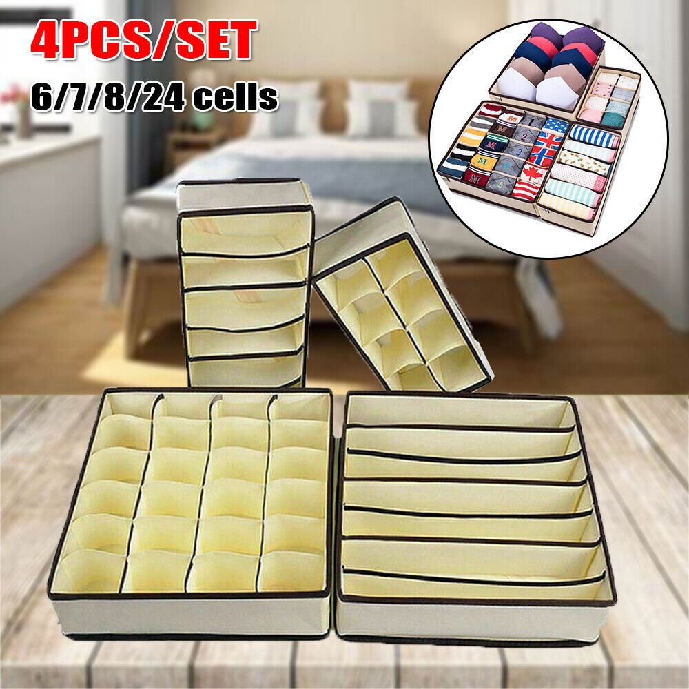 Cool Gift, 4 PCS/SET Foldable Storage Drawer Organizer