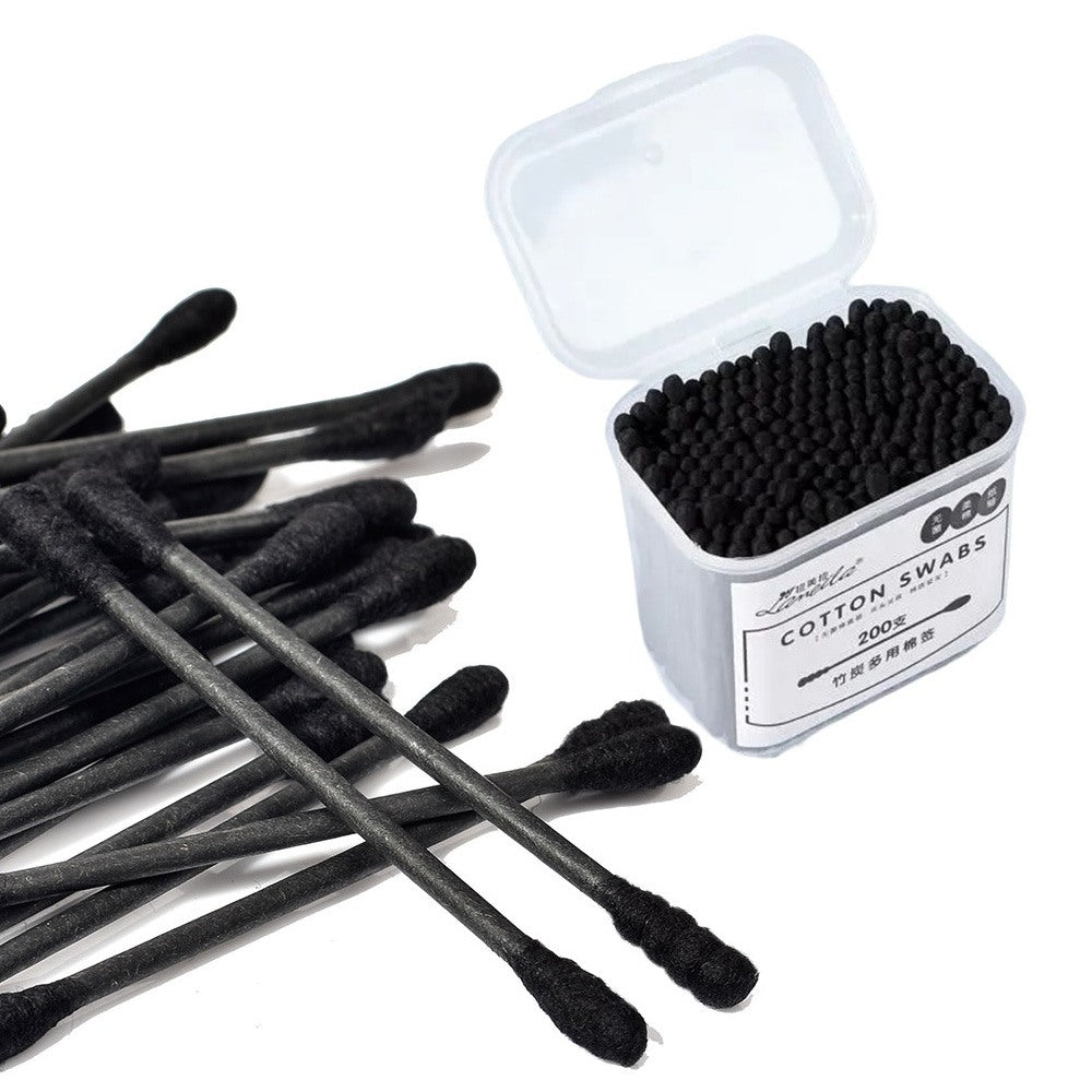 J&S Home, Natural Black Double Tipped Organic Cotton Buds, Available in Different Sizes
